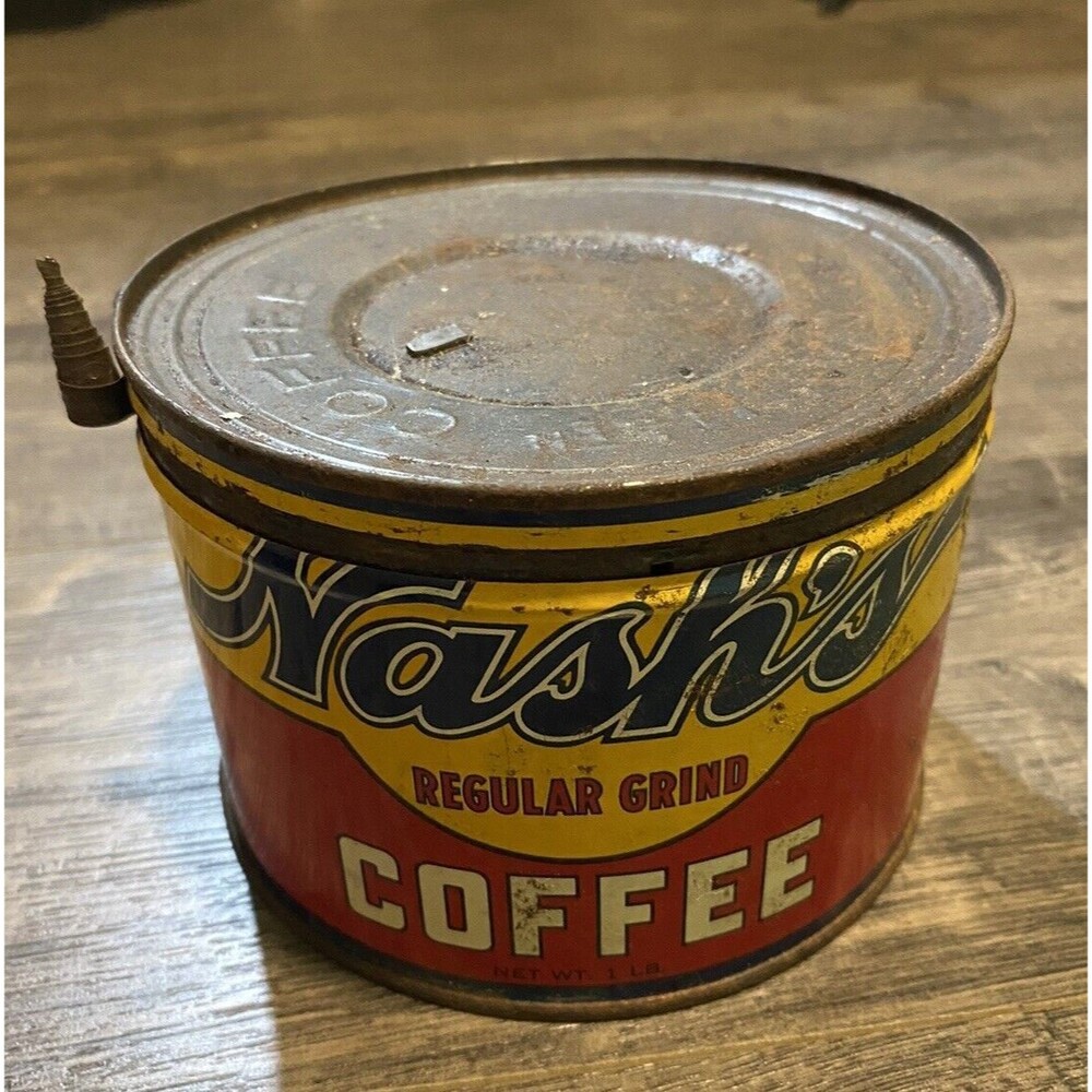 Vintage Coffee Can Nashs St Paul Guaranteed Good Housekeeping Key Rustic 1921